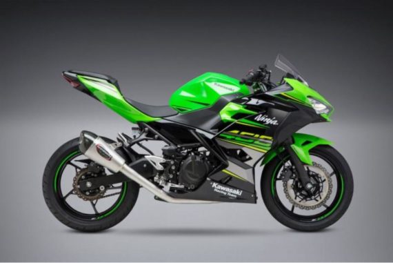 Ninja 400FS side Yoshimura Alpha T Stainless/Carbon Full System for Kawasaki Ninja 400/ Z 400