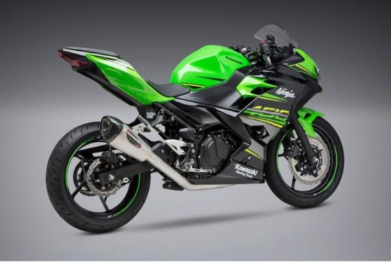 Ninja 400FS Three quart Yoshimura Alpha T Stainless/Carbon Full System for Kawasaki Ninja 400/ Z 400
