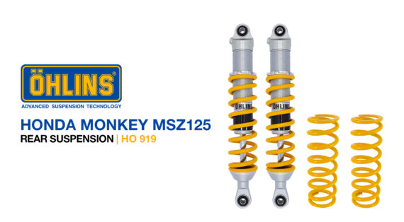 Ohlins HO919 Rear Shocks for Honda Monkey (BLACK OR YELLOW SPRINGS AVAILABLE)
