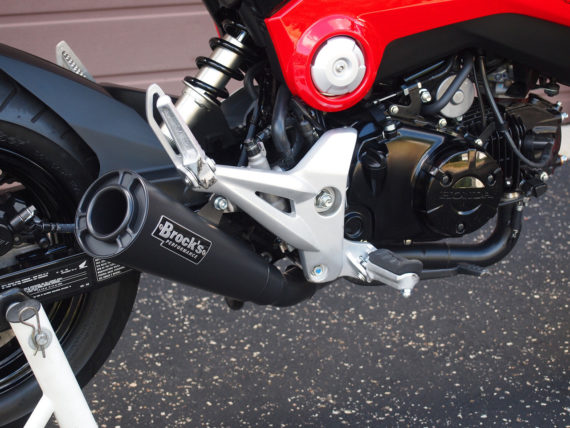 Brocks Performance ShortMeg 2 Full System Black Cerakote 12" Muffler for Honda Grom 2014-2015