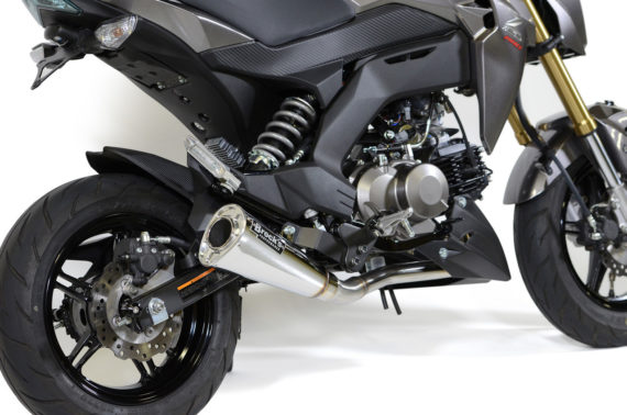 398555_Z125_AH2_Full_Pol_4_Zoom__20284 Brocks Performance Alien Head 2 Full System 12" Muffler for Kawasaki Z125 Pro 2017+