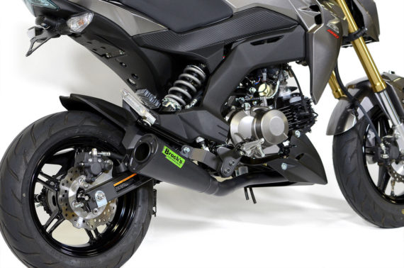 Brocks Performance Alien Head 2 Full System Black Cerakote 12" Muffler for Kawasaki Z125 Pro