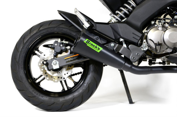 Brocks Performance Alien Head 2 Full System Black Cerakote 12" Muffler for Kawasaki Z125 Pro