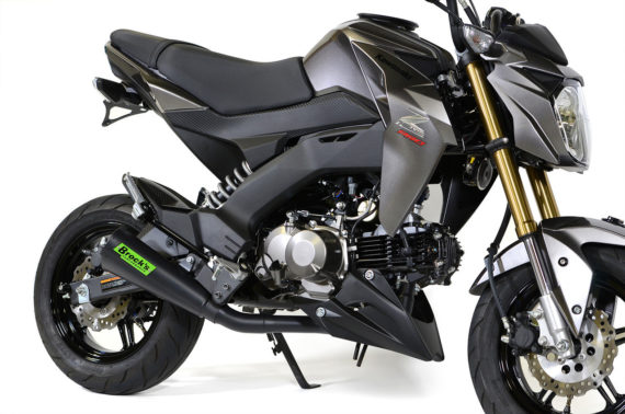Brocks Performance Alien Head 2 Full System Black Cerakote 12" Muffler for Kawasaki Z125 Pro