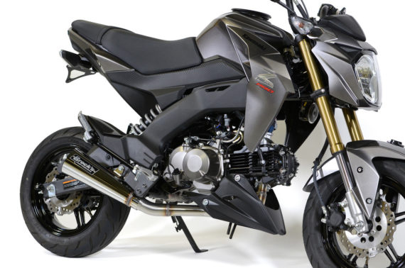 Brocks Performance ShortMeg 2 Full System 12" Polished Muffler for Kawasaki Z125