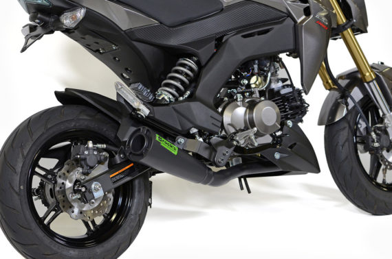 Brocks Performance ShortMeg 2 Full System Black Cerakote 12" Muffler for Kawasaki Z125 Pro
