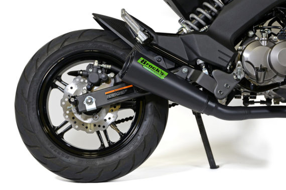 Brocks Performance ShortMeg 2 Full System Black Cerakote 12" Muffler for Kawasaki Z125 Pro