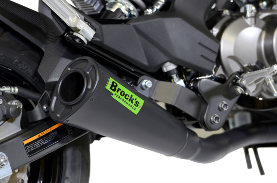 Brocks Performance Alien Head 2 Full System Black Cerakote 12" Muffler for Kawasaki Z125 Pro