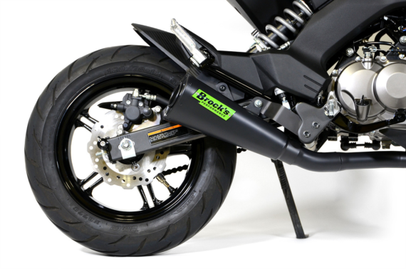 Brocks Performance Alien Head 2 Full System Black Cerakote 12" Muffler for Kawasaki Z125 Pro