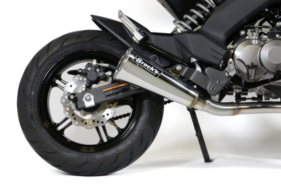 image Brocks Performance Alien Head 2 Full System 12" Muffler for Kawasaki Z125 Pro 2017+