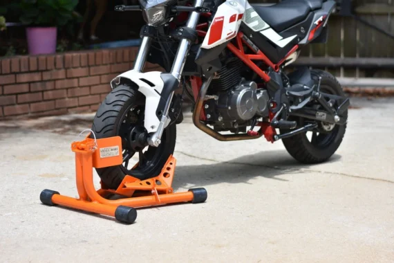 Baxley Wheel Chock - Small Bore Bikes - 7 COLOR OPTIONS