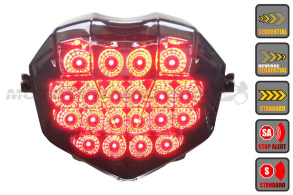 Motodynamic LED Smoked Tail Light-Turnsignals 2024+ Triumph Street Triple RS - OPTIONAL FENDER ELIMINATOR