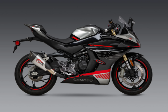 Yoshimura AT2 STAINLESS SLIP-ON EXHAUST, W/ STAINLESS MUFFLER for CFMoto 450 SS/NK 2024+