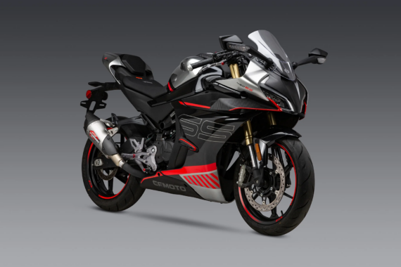 Yoshimura AT2 STAINLESS SLIP-ON EXHAUST, W/ STAINLESS MUFFLER for CFMoto 450 SS/NK 2024+