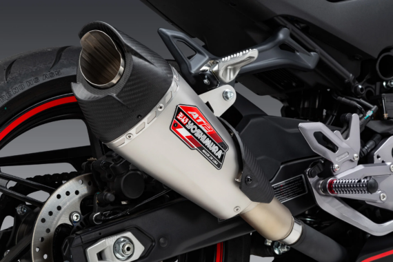 Yoshimura AT2 STAINLESS SLIP-ON EXHAUST, W/ STAINLESS MUFFLER for CFMoto 450 SS/NK 2024+