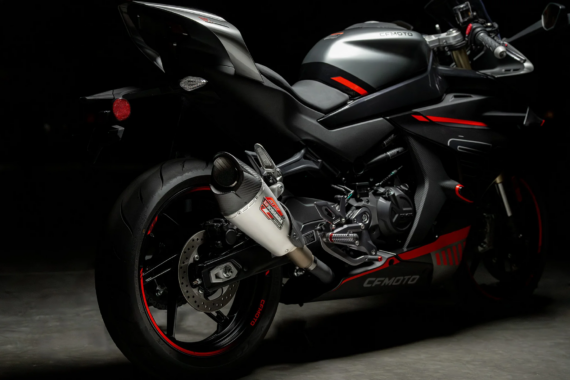 Yoshimura AT2 STAINLESS SLIP-ON EXHAUST, W/ STAINLESS MUFFLER for CFMoto 450 SS/NK 2024+
