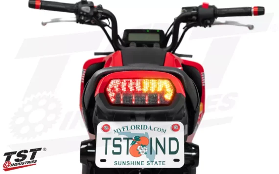 TST Industries Programmable & Sequential LED Integrated Tail Light for Honda Grom 2022+ - SMOKE LENS-(21HGINT)
