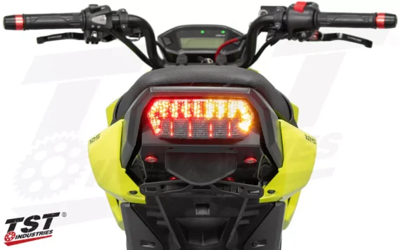 TST Industries Programmable and Sequential LED Integrated Smoked Lens Tail Light for Honda Grom 2013-2020 (13HGINT)