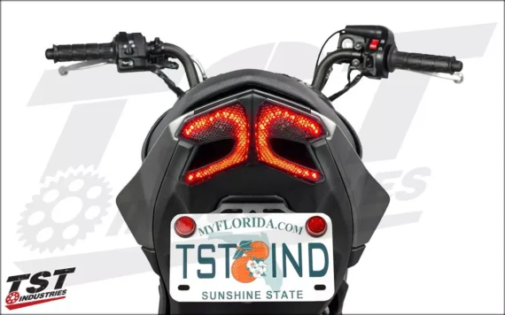 TST Industries LED Integrated Smoked Tail Light/Signals for 2017+ Kawasaki Z125