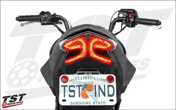 TST Industries LED Integrated Smoked Tail Light/Signals for 2017+ Kawasaki Z125
