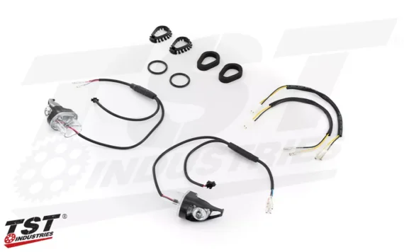 TST Industries MECH-GTR Front LED Turn Signals for Kawasaki Z125 PRO 2017+ (FLY05C)