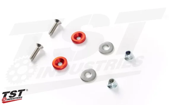 TST ANODIZED LICENSE PLATE MOUNTING HARDWARE - 5 COLOR OPTIONS - (AW-)