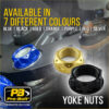 Pro Bolt Aluminum Flanged Top Yoke Nut (7 COLOR OPTIONS)